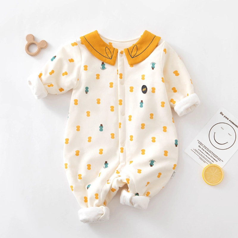 Long Sleeve Cotton Clip Single Breasted Newborn Bodysuit