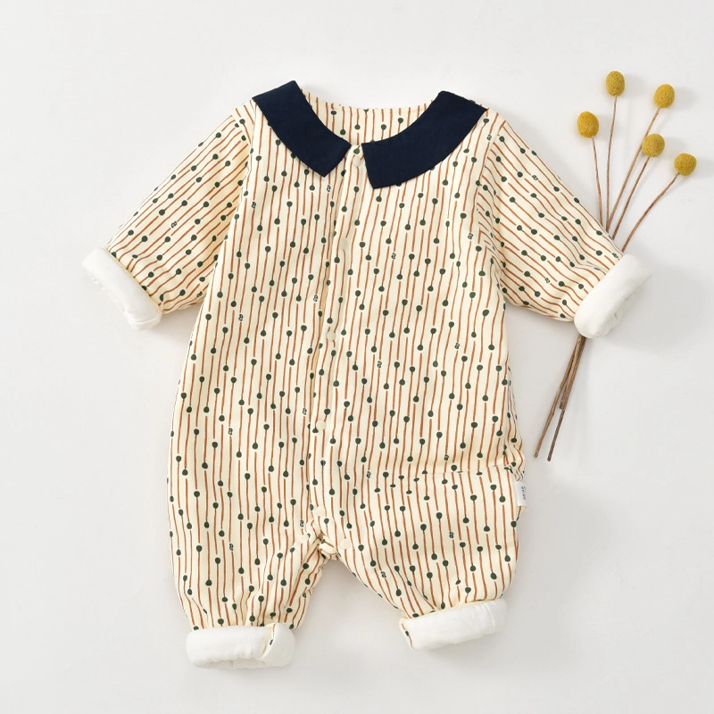 Long Sleeve Cotton Clip Single Breasted Newborn Bodysuit