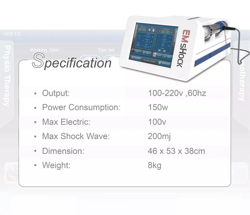 Portable EMS Vacuum Shockwave Therapy Emshock Pain Relief Shockwave Physiotherapy Beauty Machine